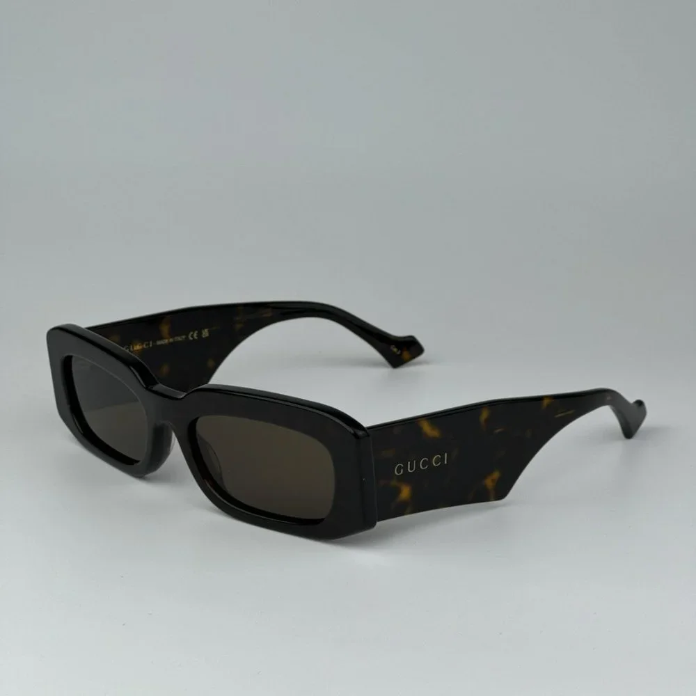 Gucci GG1426S 002 BRAND NEW Sunglasses Dark Havana Brown Unisex Rectangle